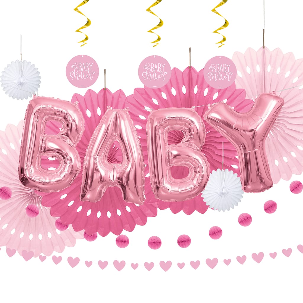 Pink Baby Shower Party Supplies Kit Pink Baby Shower Decorations